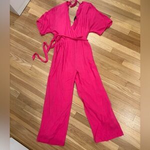 Lulu's Bright Pink Jumpsuit
